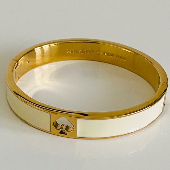 Kate Spade Hole Punch White Enamel Bangle - Picture 9 of 11